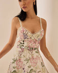 Charo Ruiz Iraso Long Dress in Cream Botanic
