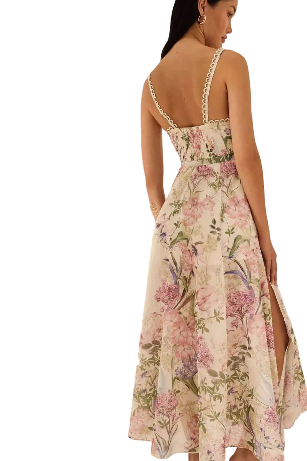 Charo Ruiz Iraso Long Dress in Cream Botanic