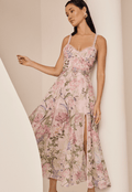 Charo Ruiz Iraso Long Dress in Pink Botanic
