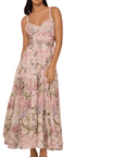 Charo Ruiz Iraso Long Dress in Pink Botanic