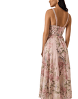 Charo Ruiz Iraso Long Dress in Pink Botanic