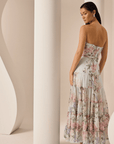 Charo Ruiz Long Dress Danny in Blue Botanic