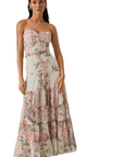 Charo Ruiz Long Dress Danny in Blue Botanic