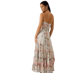 Charo Ruiz Long Dress Danny in Blue Botanic