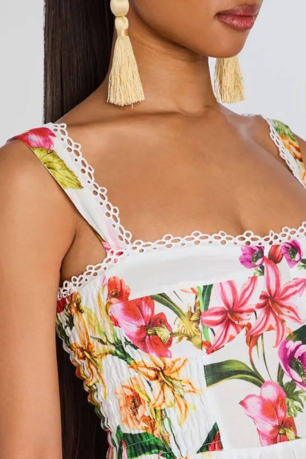Charo Ruiz Long Dress Maui in White Bliss