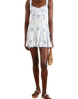 Charo Ruiz Short Arissa Dress in White & Blue