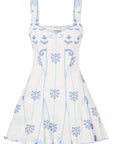 Charo Ruiz Short Arissa Dress in White & Blue