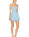 Charo Ruiz Short Gardenia Dress in Blue Arctic