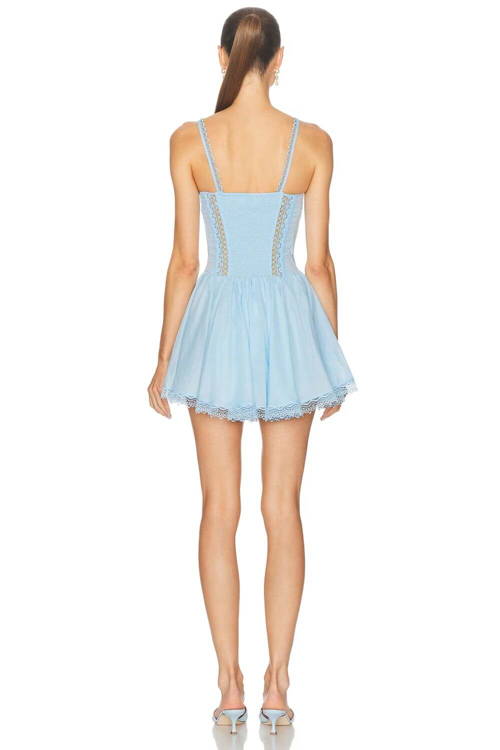 Charo Ruiz Short Gardenia Dress in Blue Arctic