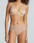 Commando Mesh Plunge Underwire Bra in Beige