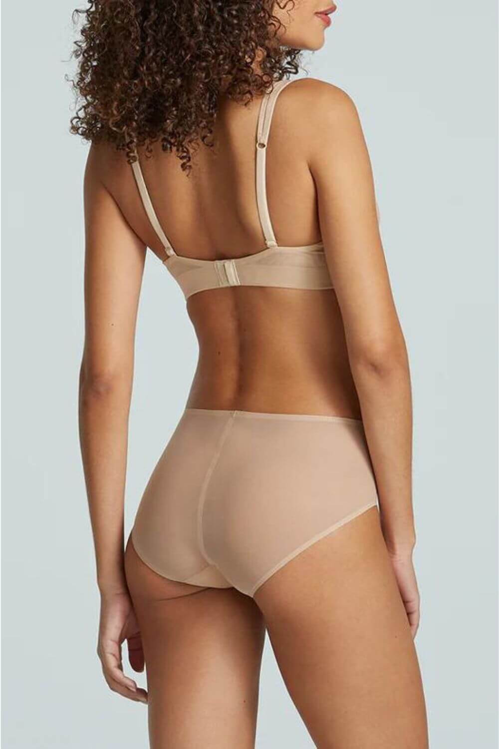 Commando Mesh Plunge Underwire Bra in Beige