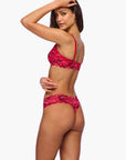 Cosabella Never Say Never Cutie Low Rise Thong in Ombre Velluto/Black