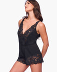 Cosabella Romanza Sleep Romper in Black