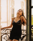 Cosabella Romanza Slip Dress in Black