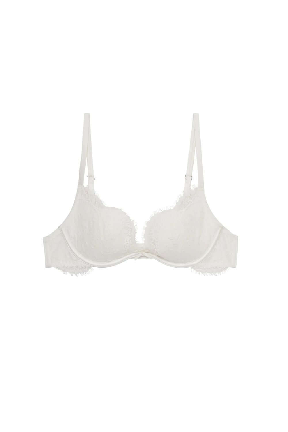 Fleur du Mal Franke Lace Seduce U-Plunge Bra in Ivory