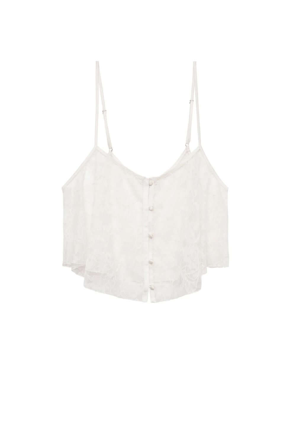 Fleur du Mal Jasmine Lace Cami & Flutter Panty Set in Ivory