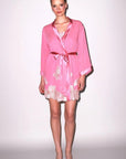 Fleur du Mal Juliet Lace Robe in Watermelon