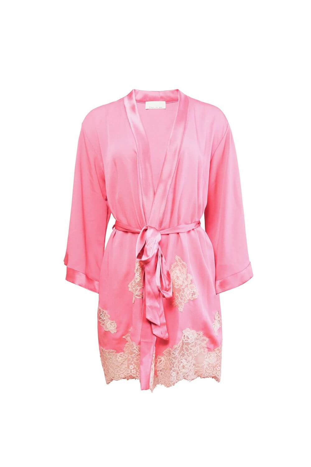 Fleur du Mal Juliet Lace Robe in Watermelon