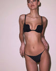 Fleur du Mal Le Stretch Micro U-Plunge Bra in Black