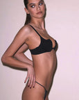 Fleur du Mal Le Stretch Micro U-Plunge Bra in Black