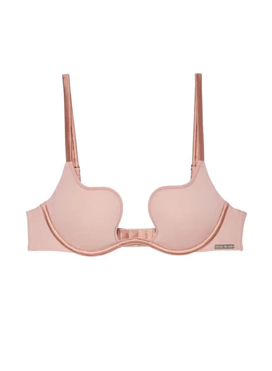 Fleur du Mal Le Stretch Micro U-Plunge Bra in Tan product view