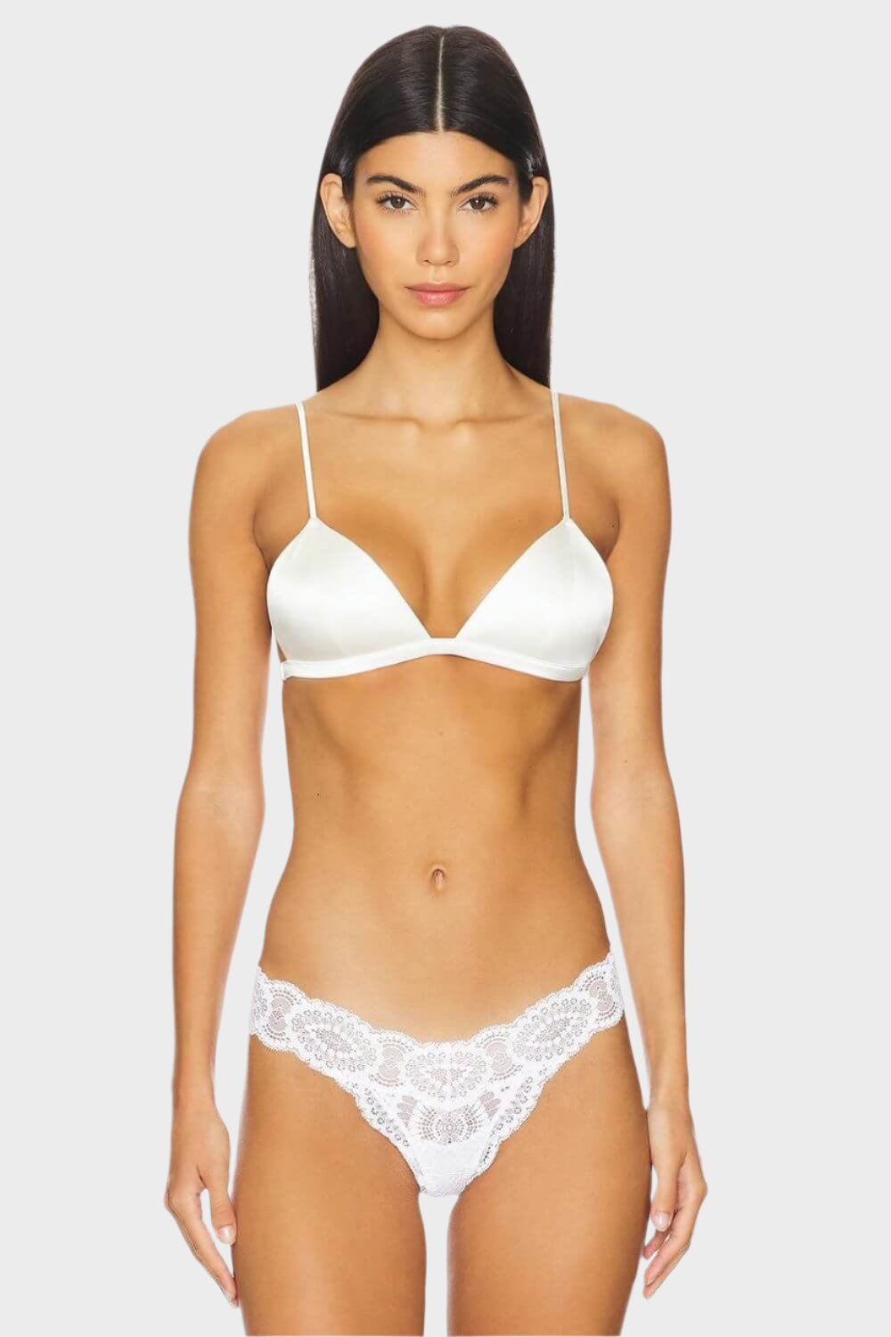 Fleur du Mal Molded Triangle Bra in Ivory