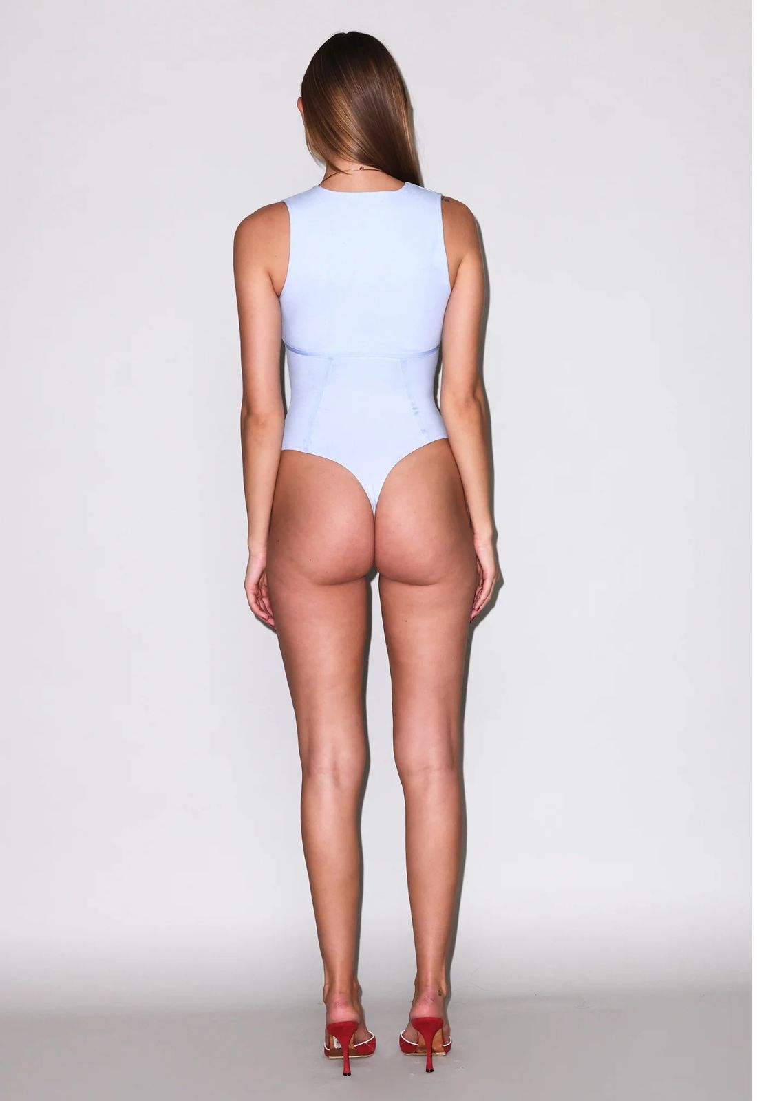 Fleur du Mal Organic Cotton Scoop Neck Bodysuit in Ice Queen