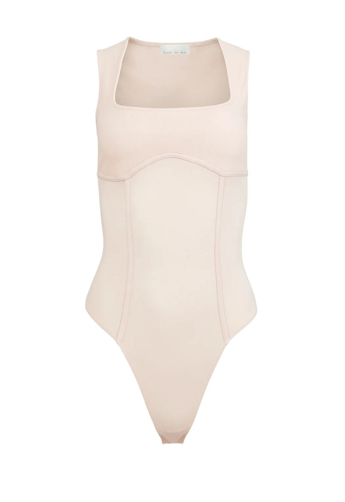Fleur du Mal Organic Cotton Scoop Neck Bodysuit in Ivory