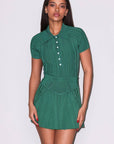 Fleur du Mal Rib Flare Skirt in Lucky Green