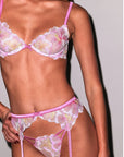 Fleur du Mal Sequin Hibiscus G-String in Pink Desire