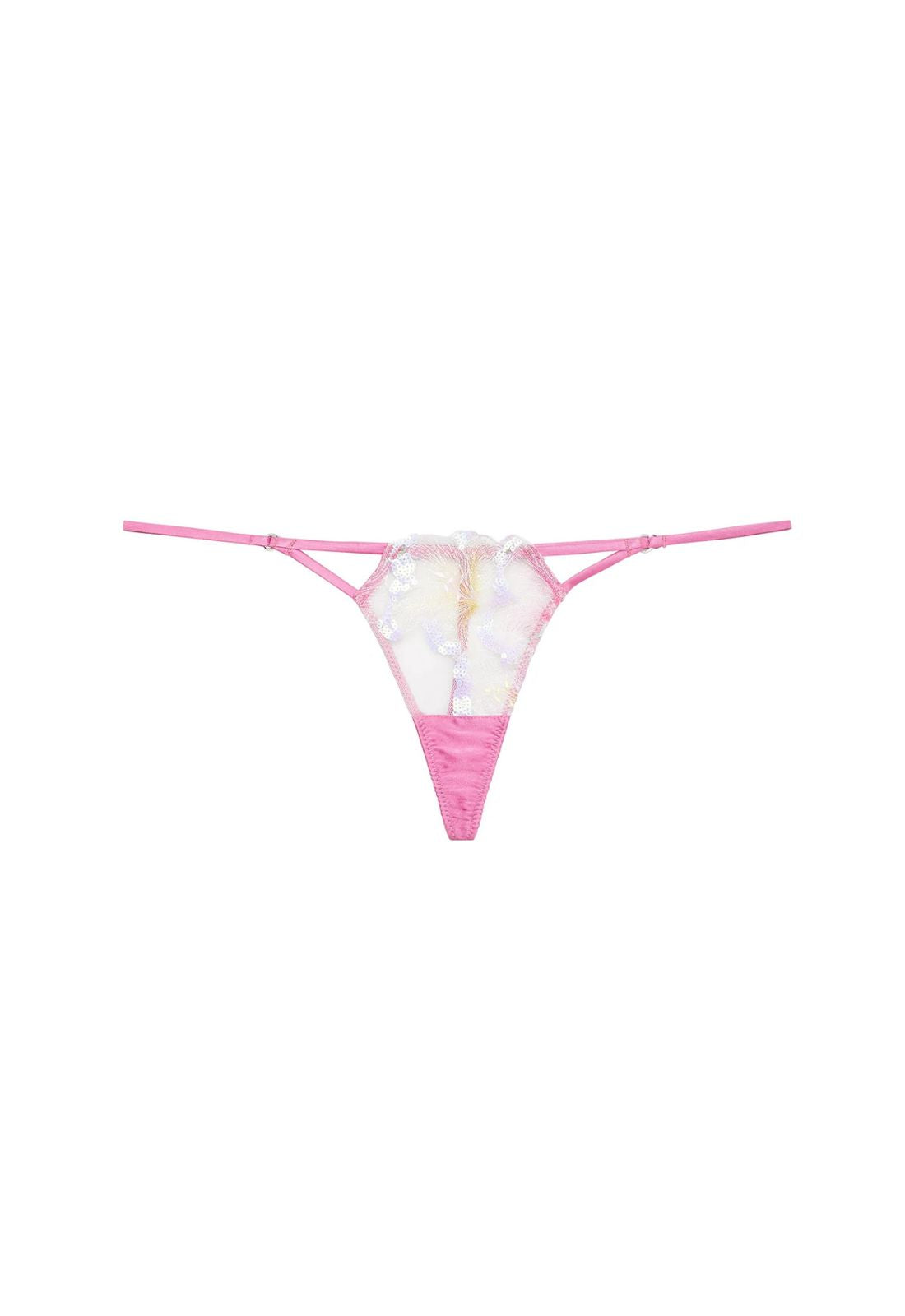 Fleur du Mal Sequin Hibiscus G-String in Pink Desire