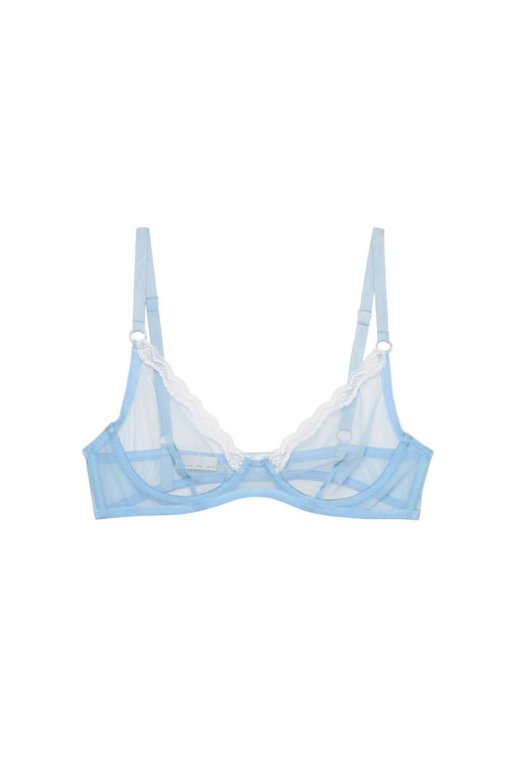 Fleur du Mal Sheer Tulle Demi Bra in Light Sky