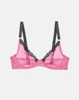 Fleur du Mal Sheer Tulle Demi Bra in Pretty Pink