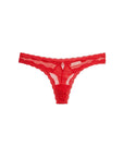 Fleur du Mal Sheer Tulle Thong in Rouge