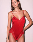 Fleur du Mal Venus Lace Teddy in Rouge