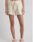 Happy Camp3r Vintage Flower Cloud Lounge Top and Short Set in Cream