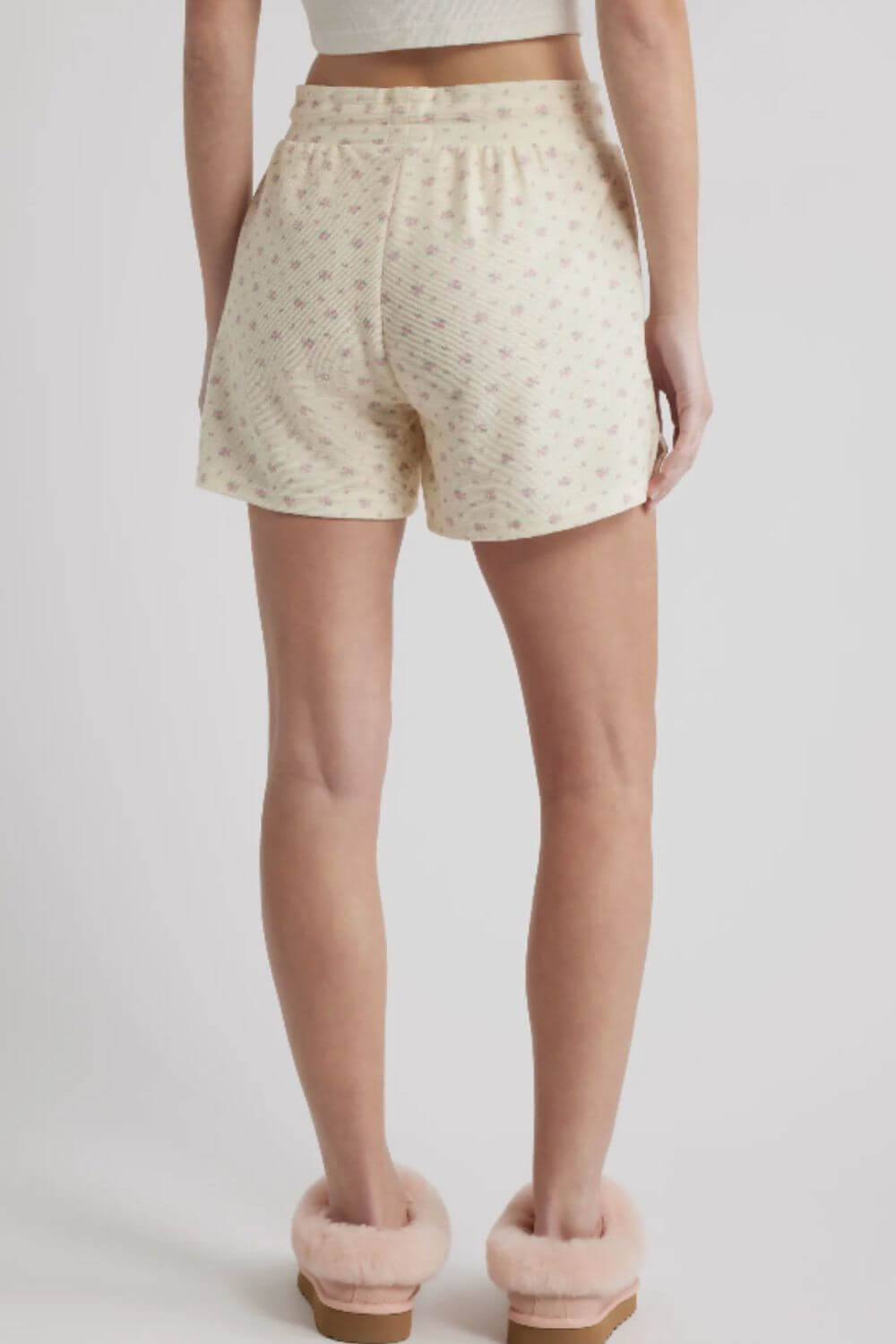 Happy Camp3r Vintage Flower Cloud Lounge Top and Short Set in Cream