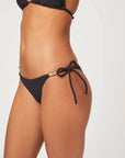 Heidi Klein Black Triangle Rope Bikini Top and Triangle Bottom Set
