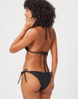 Heidi Klein Black Triangle Rope Bikini Top and Triangle Bottom Set