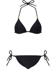 Heidi Klein Black Triangle Rope Bikini Top and Triangle Bottom Set