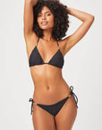 Heidi Klein Black Triangle Rope Bikini Top and Triangle Bottom Set