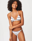 Heidi Klein Nautical Stripe Triangle Rope Bikini Top and Triangle Bottom Set