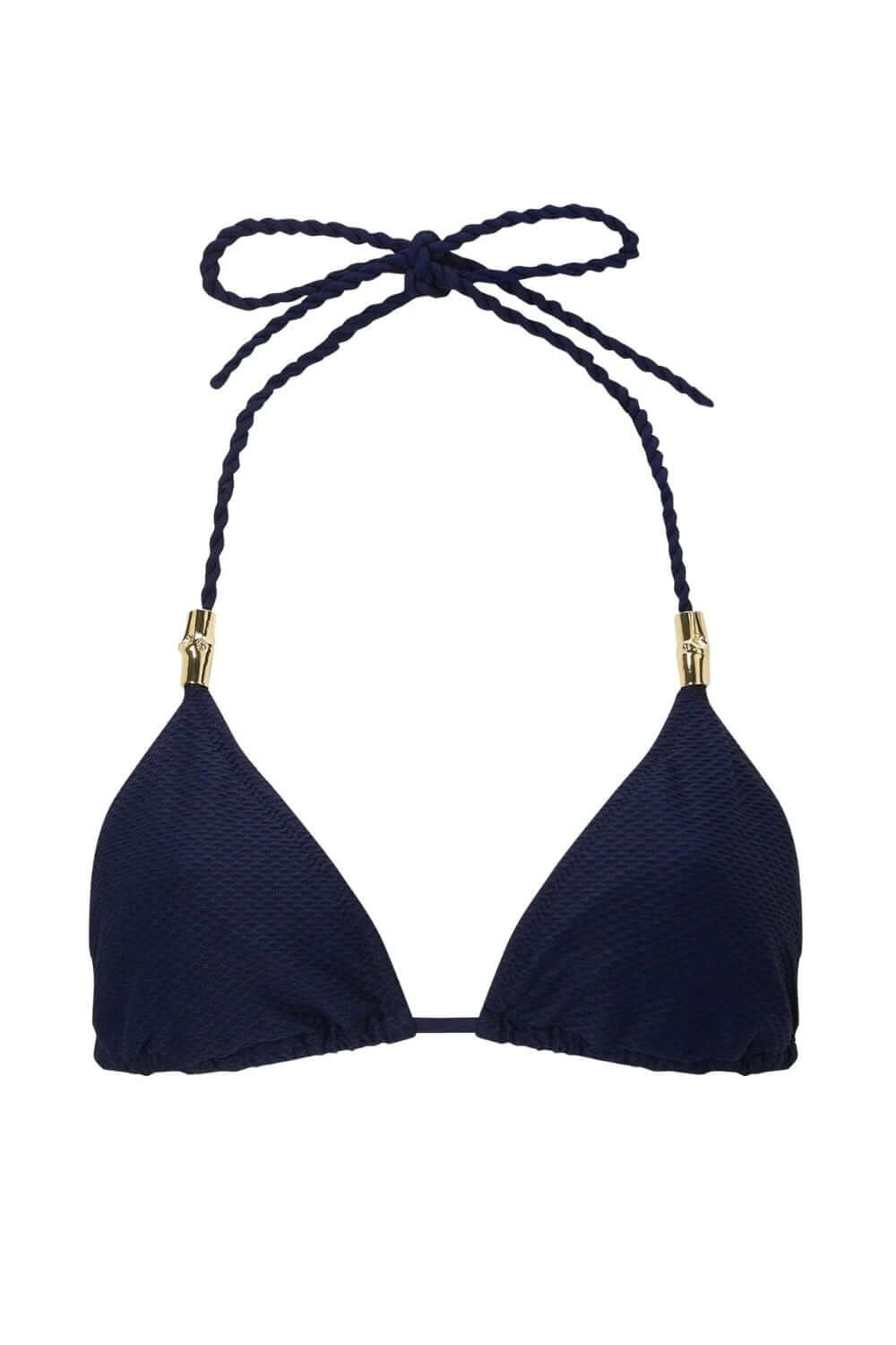 Heidi Klein Navy Triangle Rope Bikini Top and Triangle Bottom Set