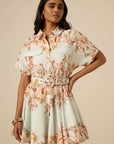 Hemant & Nandita Ezra Short Sleeve Dress in Blue