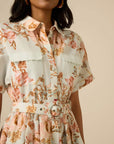 Hemant & Nandita Ezra Short Sleeve Dress in Blue