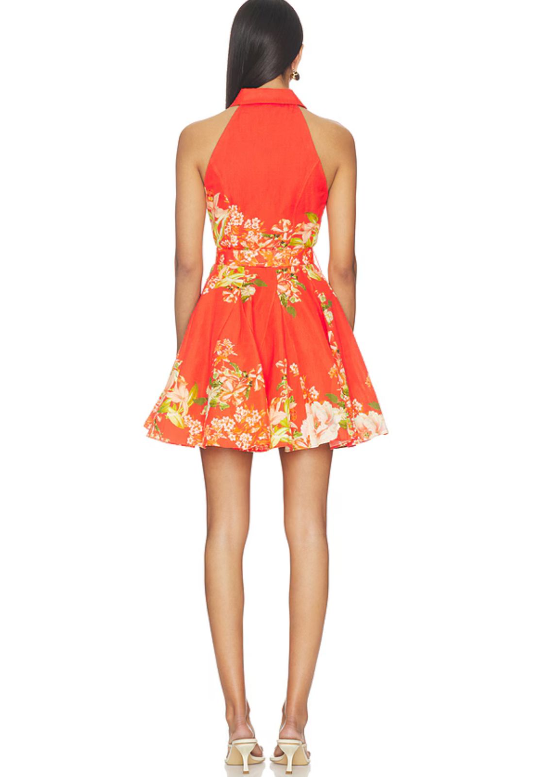 Hemant & Nandita Hema Short Dress with Buckle in Orange