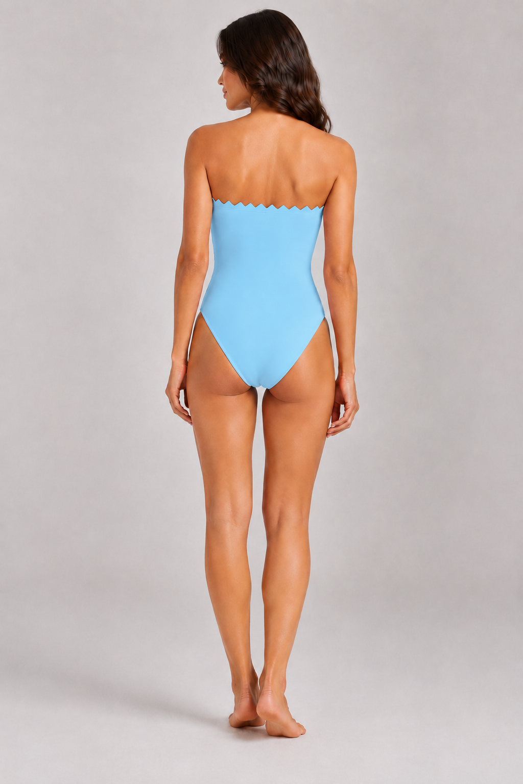 Karla Colletto Ines Bandeau with Shelf Bra in Pale Blue