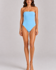 Karla Colletto Ines Bandeau with Shelf Bra in Pale Blue
