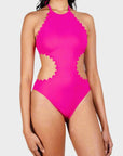 Karla Colletto Ines Halter Monokini with Ties & Clasp in Primrose
