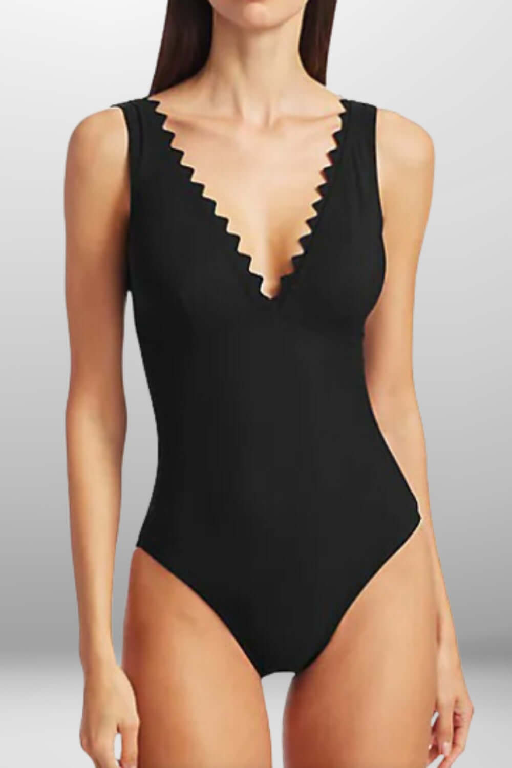 Karla Colletto Ines V-Neck One-Piece in Black